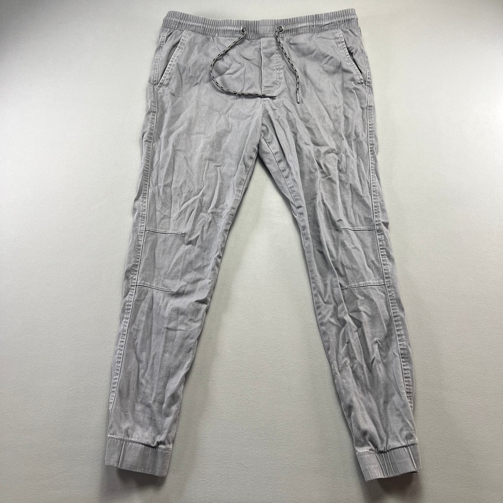 Vertical Sports Jogger Pants Men Large Gray Cotton Stretch Drawstring Athleisure